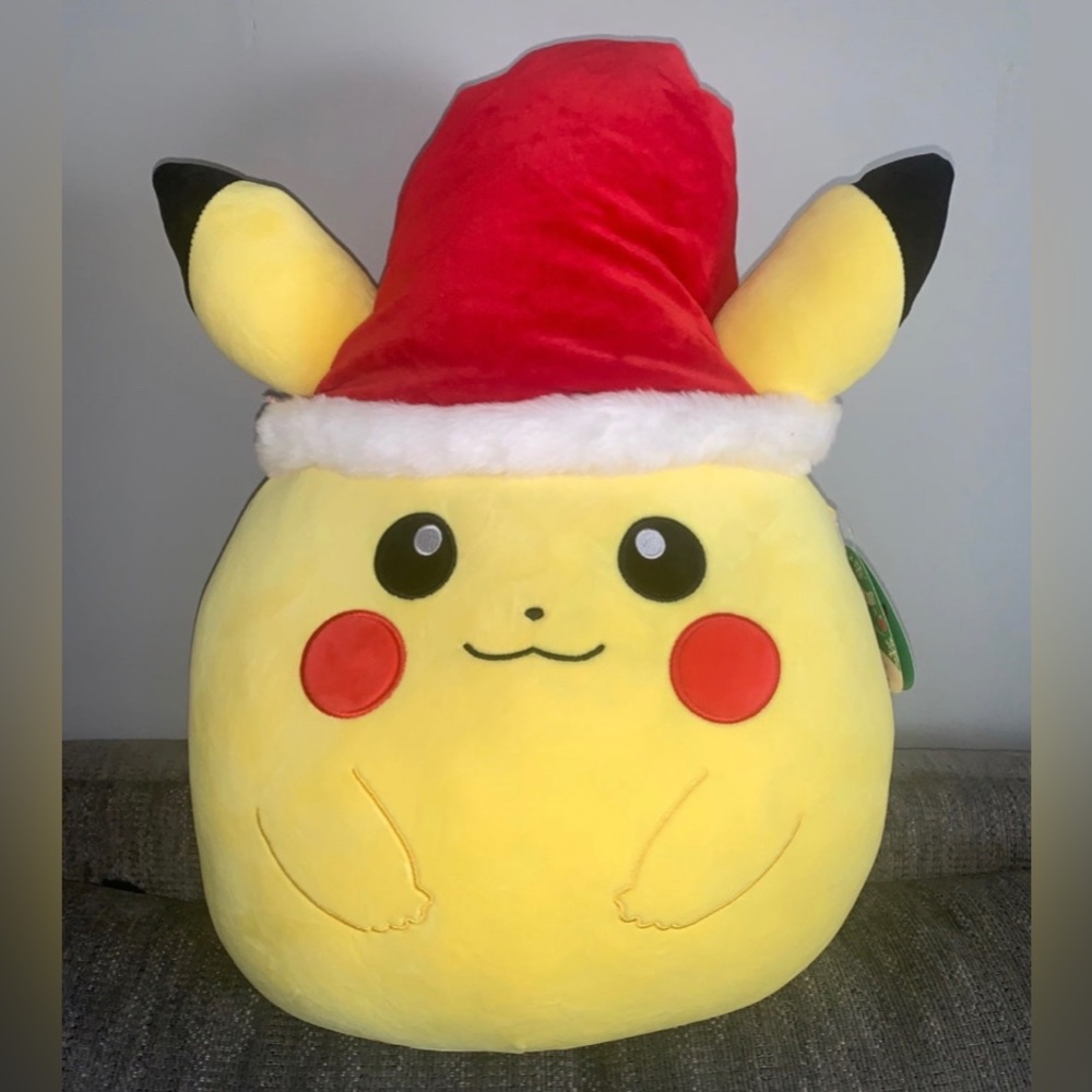 Pokémon Pikachu 14" Squishmallows Holiday Plush Santa Hat - New